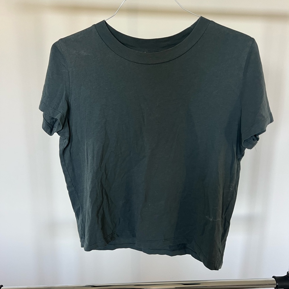 Zara Green Boxy Short Sleeve T-Shirt